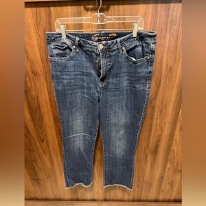 Seven7 Dark Blue Cropped Jeans, Size 16